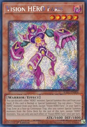 Vision HERO Faris (Platinum Secret Rare) — 25th Anniversary Rarity Collection