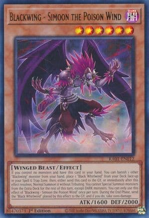 Blackwing - Simoon the Poison Wind (UR) — 25th Anniversary Rarity Collection Yu-Gi-Oh! card by Studio Dice/SHUEISHA, TV TOKYO, KONAMI