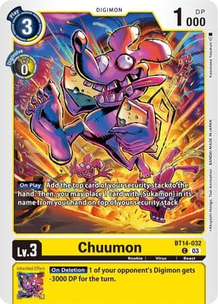 Chuumon — Blast Ace Digimon Card Game card by Kazumasa Yasukuni