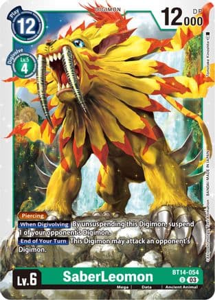SaberLeomon — Blast Ace Digimon Card Game card by Tomotsake Kinoshita