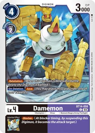 Damemon — Blast Ace Digimon Card Game card by koki