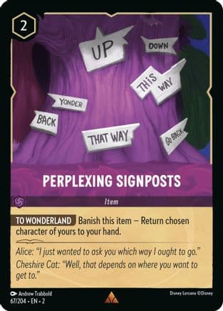 Perplexing Signposts — Rise of the Floodborn Disney Lorcana card by Andrew Trabbold