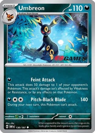 Umbreon - 130/197 (EBGames Exclusive) — Miscellaneous Cards & Products Pokémon TCG card by aky