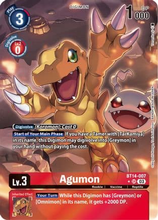 Agumon (Alternate Art) — Blast Ace Digimon Card Game card by Akiyoshi Honga, Tetsu Animation