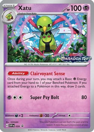 Xatu - 059 (Prerelease) — SV: Scarlet & Violet Promo Cards Pokémon TCG card by GOSSAN