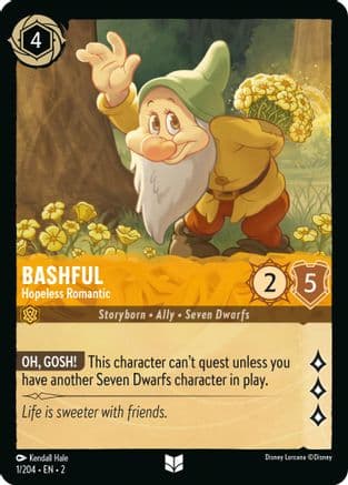 Bashful - Hopeless Romantic — Rise of the Floodborn Disney Lorcana card by Kendall Hale