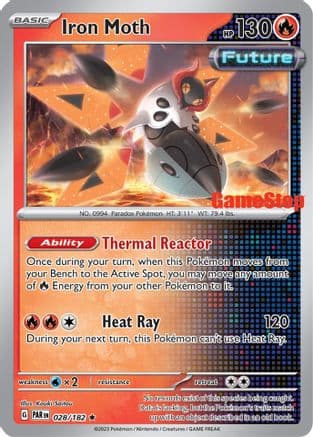 Iron Moth - 028/182 (Gamestop Promo) — Miscellaneous Cards & Products Pokémon TCG card by Saya Tsuruta