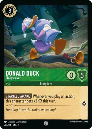 Donald Duck - Sleepwalker — Rise of the Floodborn Disney Lorcana card by Leonardo Giammichele