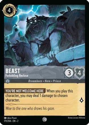 Beast - Forbidding Recluse — Rise of the Floodborn Disney Lorcana card by Alice Pisoni