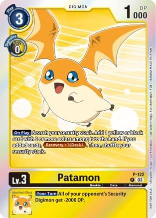 Patamon - P-122 (Tamer Party Pack -The Beginning- Ver. 2.0) — Digimon Promotion Cards