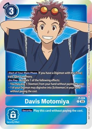 Davis Motomiya - P-124 (Tamer Party Pack -The Beginning- Ver. 2.0) — Digimon Promotion Cards