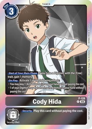 Cody Hida - P-128 (Tamer Party Pack -The Beginning- Ver. 2.0) — Digimon Promotion Cards