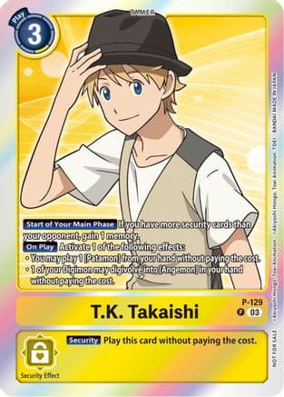 T.K. Takaishi - P-129 (Tamer Party Pack -The Beginning- Ver. 2.0) — Digimon Promotion Cards