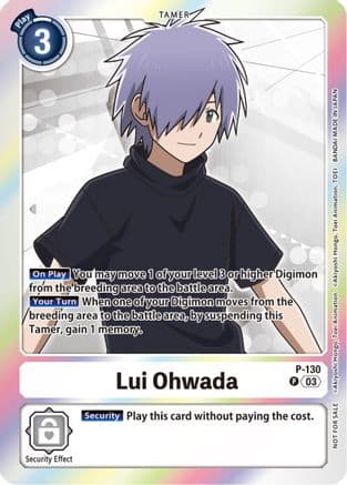 Lui Ohwada - P-130 (Tamer Party Pack -The Beginning- Ver. 2.0) — Digimon Promotion Cards