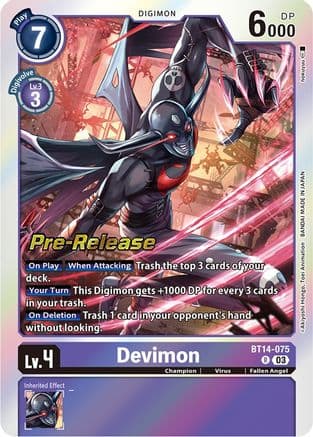 Devimon — Blast Ace Pre-Release Cards Digimon Card Game card by Hokuyou