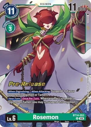 Rosemon — Blast Ace Pre-Release Cards