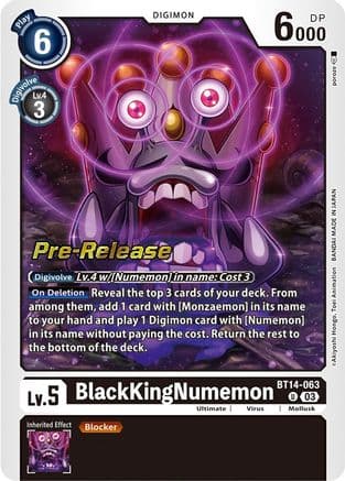 BlackKingNumemon — Blast Ace Pre-Release Cards