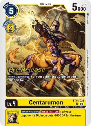 Centarumon — Blast Ace Pre-Release Cards Digimon Card Game card by SENSU