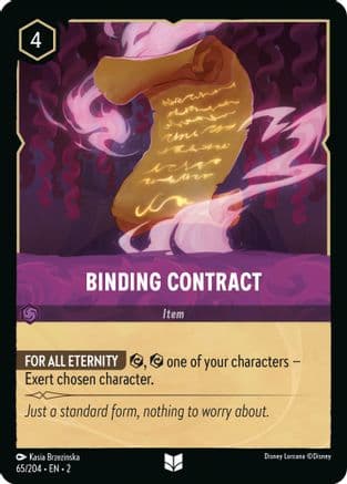 Binding Contract — Rise of the Floodborn Disney Lorcana card by Kasia Brzezinska
