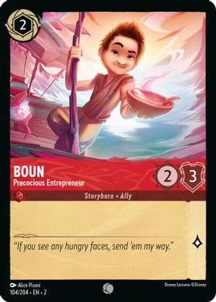 Boun - Precocious Entrepreneur — Rise of the Floodborn Disney Lorcana card by Alice Pisoni
