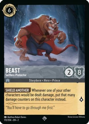 Beast - Selfless Protector — Rise of the Floodborn Disney Lorcana card by Matthew Robert Davies