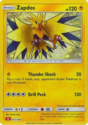 Zapdos — Trading Card Game Classic Pokémon TCG card by Hitoshi Ariga