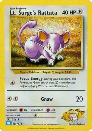 Lt. Surge's Rattata — Trading Card Game Classic Pokémon TCG card by Ken Sugimori