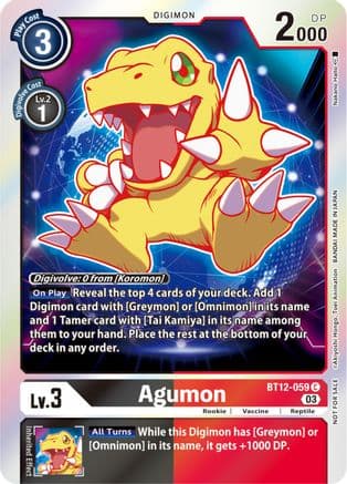 Agumon - BT12-059 (Official Tournament Pack Vol.11) — Across Time