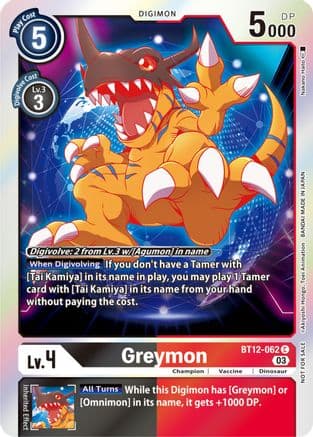 Greymon (Official Tournament Pack Vol.11) — Across Time