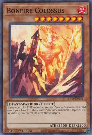 Bonfire Colossus — Structure Deck: Fire Kings Yu-Gi-Oh! card by Studio Dice/SHUEISHA, TV TOKYO, KONAMI
