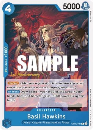 Basil Hawkins — Awakening of the New Era: 1st Anniversary Tournament Cards One Piece Card Game card by eiji kaneda