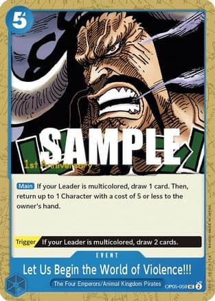 Let Us Begin the World of Violence!! — Awakening of the New Era: 1st Anniversary Tournament Cards