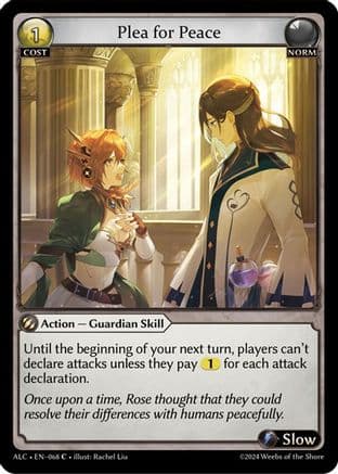 Plea for Peace — Alchemical Revolution Grand Archive TCG card by Rachel Liu
