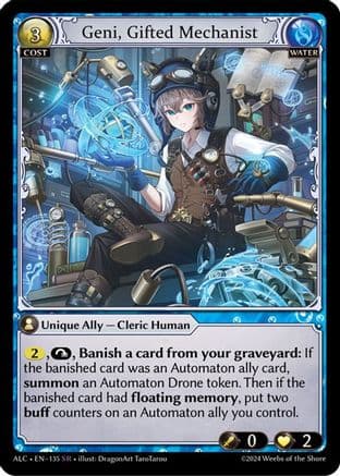 Geni, Gifted Mechanist — Alchemical Revolution Grand Archive TCG card by Disguised Tamihana