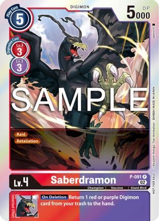 Saberdramon - P-091 (3rd Anniversary Update Pack) — Digimon Promotion Cards