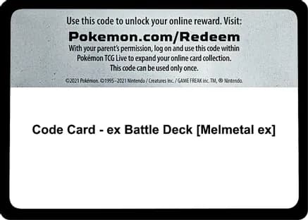 Code Card - ex Battle Deck [Melmetal ex] — Miscellaneous Cards & Products