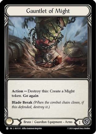 Gauntlet of Might — Heavy Hitters Flesh and Blood card by Alifka Hammam Nugroho