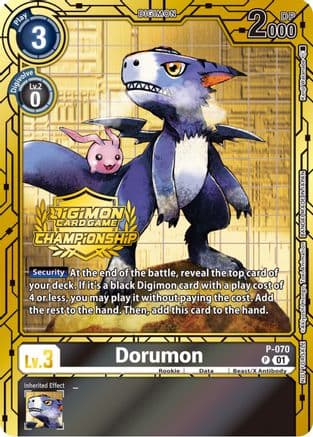 Dorumon - P-070 (Championship 2023 Gold Card Set) — Digimon Promotion Cards