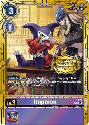 Impmon - P-071 (Championship 2023 Gold Card Set) — Digimon Card Game card