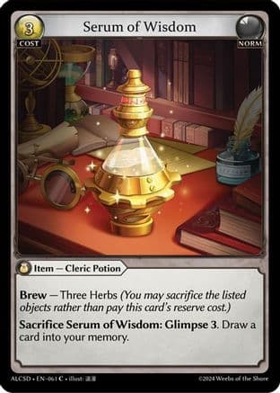 Serum of Wisdom — Alchemical Revolution Starter Decks