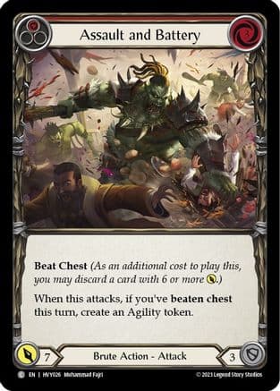 Assault and Battery (Red) — Heavy Hitters Flesh and Blood card by Muhammad Fajri