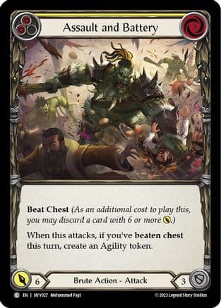 Assault and Battery (Yellow) — Heavy Hitters Flesh and Blood card by Muhammad Fajri