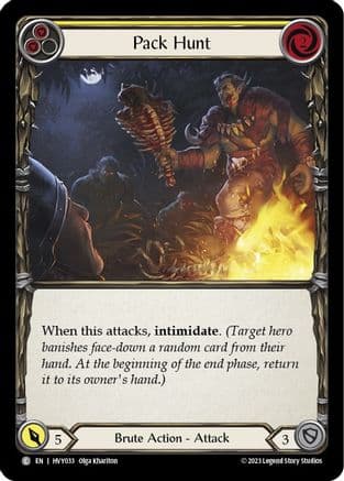 Pack Hunt (Yellow) — Heavy Hitters Flesh and Blood card by Diego Gisbert