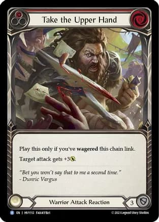 Take the Upper Hand (Red) — Heavy Hitters Flesh and Blood card by Faizal Fikri