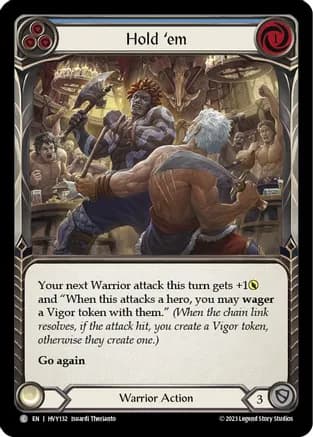 Hold 'em (Blue) — Heavy Hitters Flesh and Blood card by Isuardi Therianto