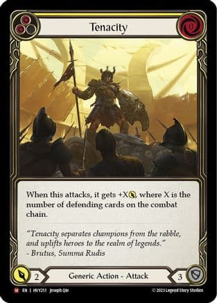 Tenacity — Heavy Hitters Flesh and Blood card by Joseph Qiu
