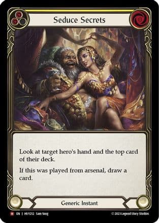 Seduce Secrets — Heavy Hitters Flesh and Blood card by Sam Yang
