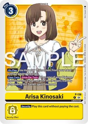 Arisa Kinosaki (Digimon Liberator Promotion Pack) — Digimon Promotion Cards Digimon Card Game card by Shin Sasaki