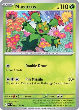 Maractus — SV: Paldean Fates Pokémon TCG card by Masako Tomii