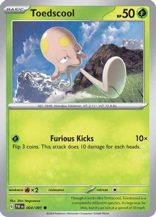 Toedscool - 004/091 — SV: Paldean Fates Pokémon TCG card by Shin Nagasawa